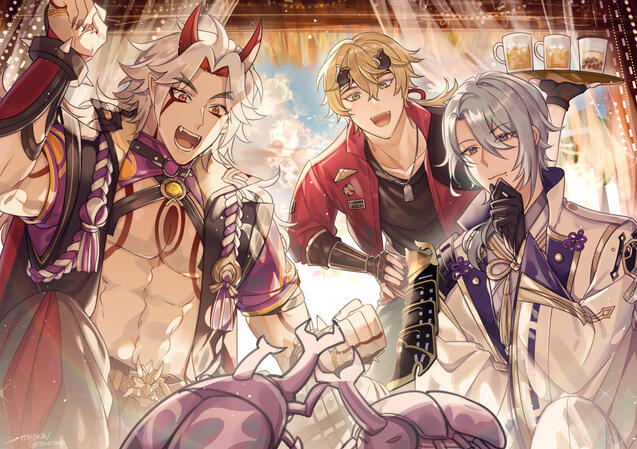 Genshin Impact x Thymeline: Fan Cafe Backdrop Illustration